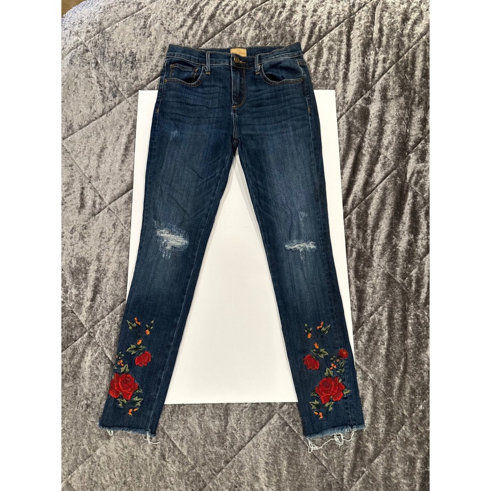 Driftwood Jackie Rose Embroidered Women's Jeans Size 27 Dark Wash